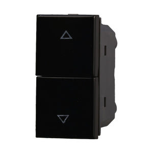 ETTROIT Pulsante Doppio Interbloccato Saliscendi 10A Colore Nero Compatibile Con Bticino Axolute