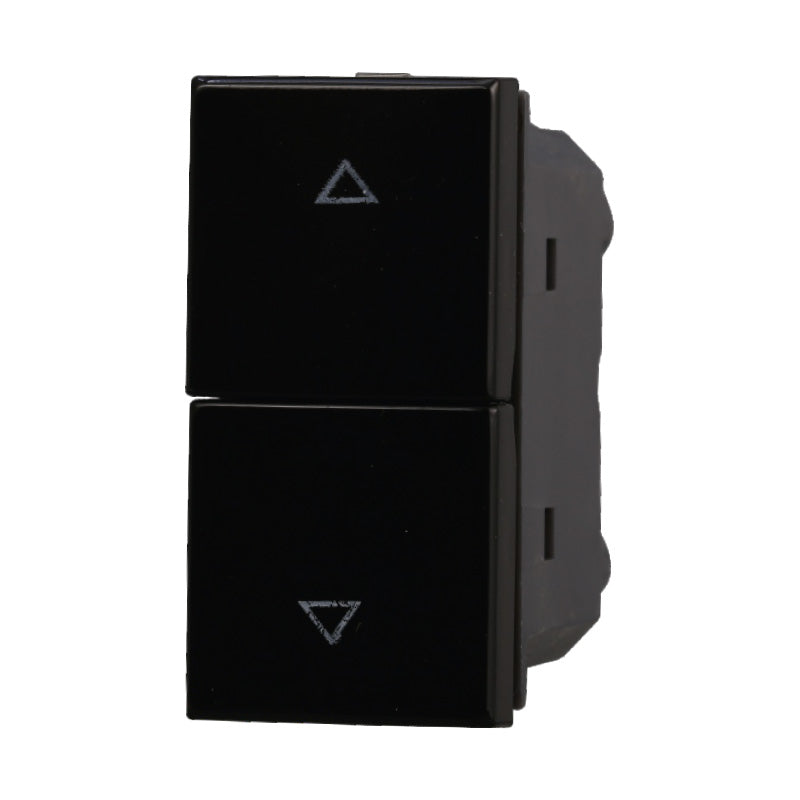 ETTROIT Pulsante Doppio Interbloccato Saliscendi 10A Colore Nero Compatibile Con Bticino Axolute