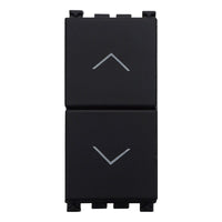 ETTROIT Pulsante Interbloccato Doppio Saliscendi 1P+1P 10A Colore Nero Compatibile Con Vimar Arke