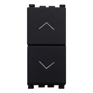 ETTROIT Pulsante Interbloccato Doppio Saliscendi 1P+1P 10A Colore Nero Compatibile Con Vimar Arke