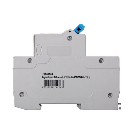 ETTROIT RCBO Interruttore Magnetotermico Differenziale Tipo A Curva C 3P+N 4M 6000A 30mA C16A AC 400V IP20 IEC61009-1