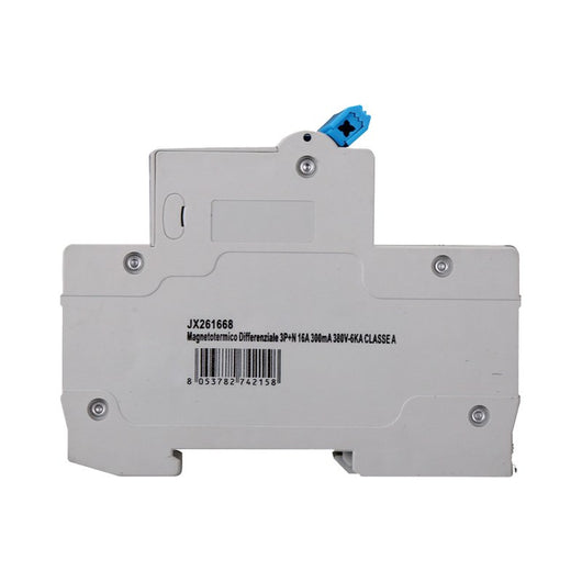 ETTROIT RCBO Interruttore Magnetotermico Differenziale Tipo A Curva C 3P+N 4M 6000A 300mA C16A AC 400V IP20 IEC61009-1