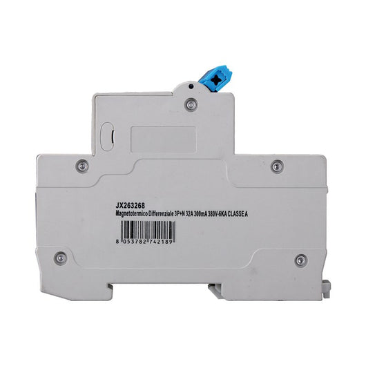 ETTROIT RCBO Interruttore Magnetotermico Differenziale Tipo A Curva C 3P+N 4M 6000A 300mA C32A AC 400V IP20 IEC61009-1