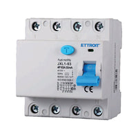 ETTROIT RCCB Interruttore Differenziale Puro Tipo A 3P+N 4M 6000A 30mA 63A AC 400V IP20 IEC61008-1