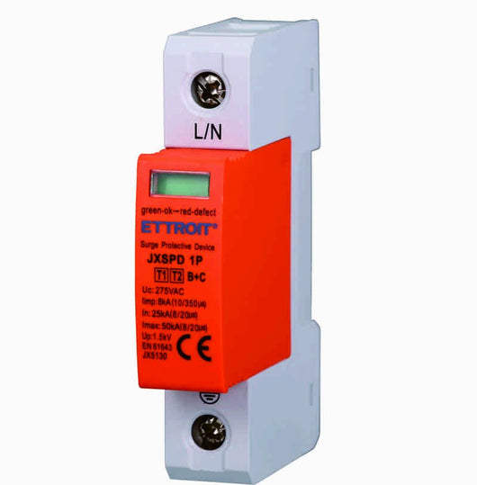 ETTROIT Scaricatore Di Sovratensione 220V T1+T2 B+C 1P 275V 8KA 25KA Occupa 1 Modulo DIN