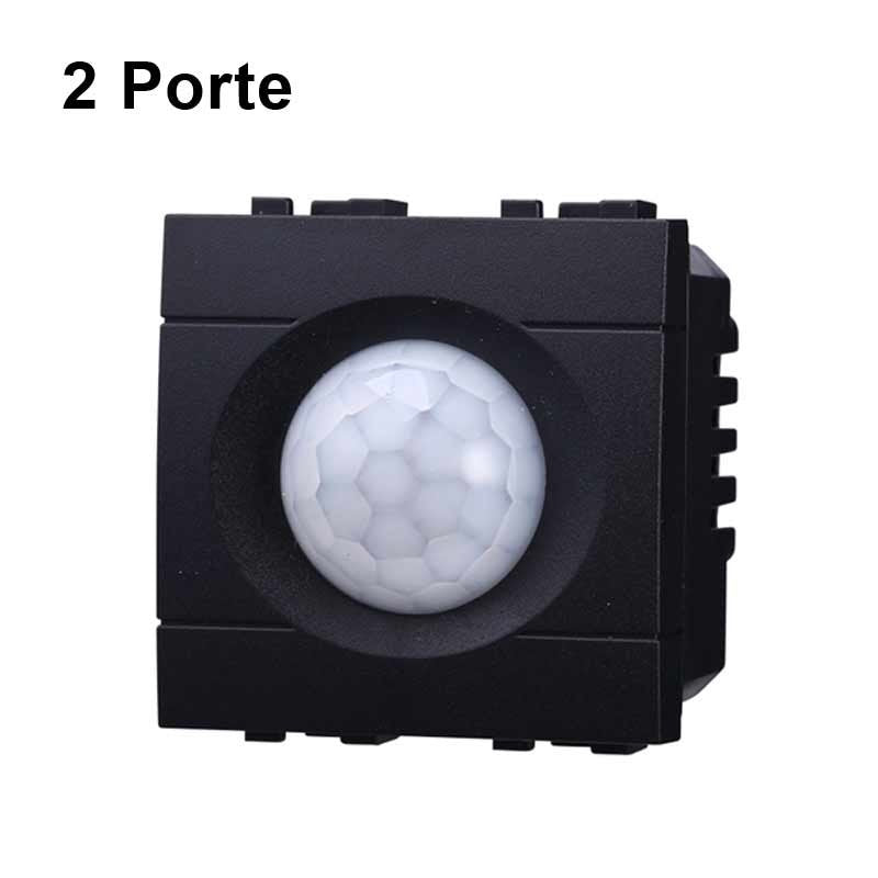 ETTROIT Sensore Movimento PIR Timer 2P 2M Colore Nero Compatibile Con Vimar Arke