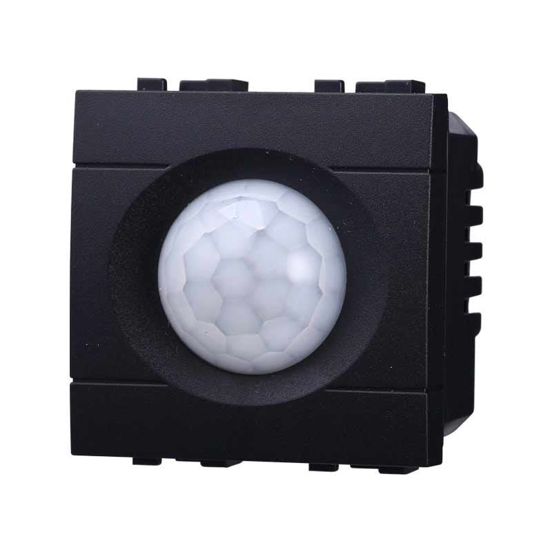 ETTROIT Sensore Movimento PIR Timer 2P 2M Colore Nero Compatibile Con Vimar Arke