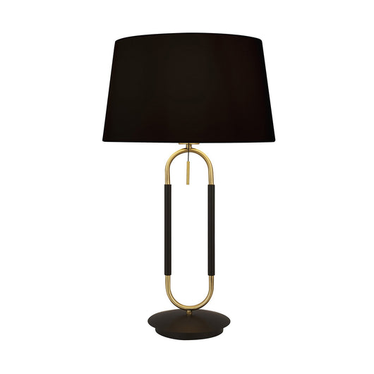 Lampada Da Scrivania Contemporanea Jazz Acciaio Nero Tessuto Ottone 1 Luce E27