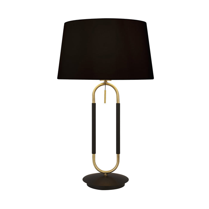 Lampada Da Scrivania Contemporanea Jazz Acciaio Nero Tessuto Ottone 1 Luce E27