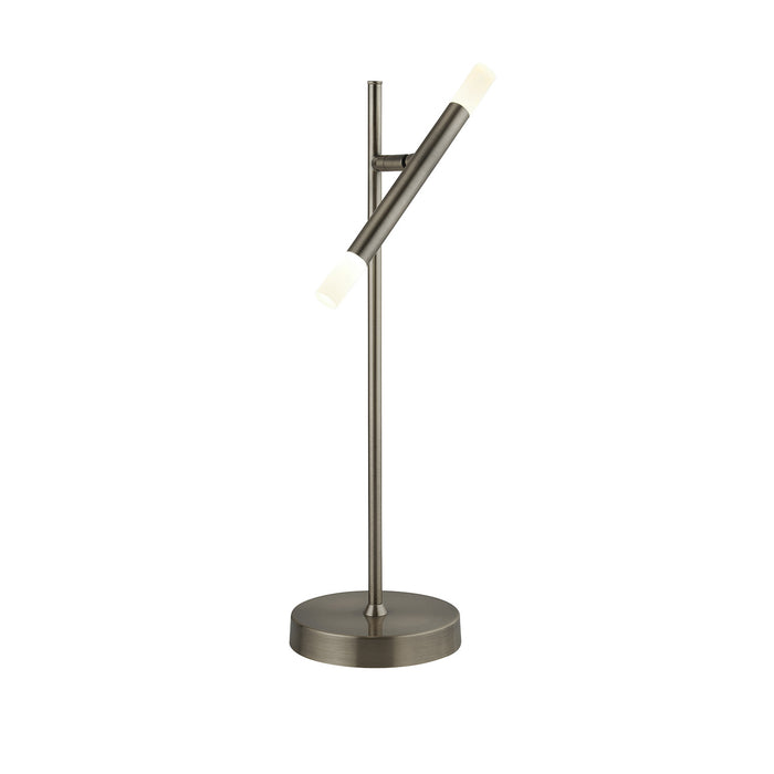 Lampada Da Scrivania Industrial Tubi Acciaio Cromo Policarbonato Led 4,65W 2700K