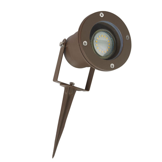 Paletto Da Esterno Moderno Spikey Alluminio Marrone Vetro 1 Luce Gu10