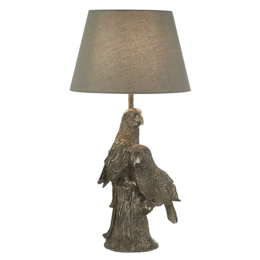 Lampada Da Scrivania Pappagallo Legno Argento Policarbonato Grigio 1 Luce E27