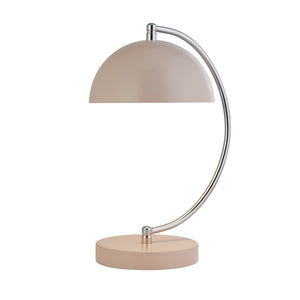 Abatjour Contemporaneo Mezzaluna Acciaio Rosa Bianco 1 Luce E14