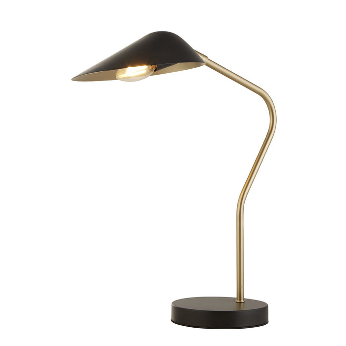 Lampada Da Scrivania Contemporanea Cigno Acciaio Nero Oro 1 Luce E14