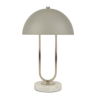 Lampada Da Scrivania Contemporanea Cupola Acciaio Bianco Grigio 1 Luce G9