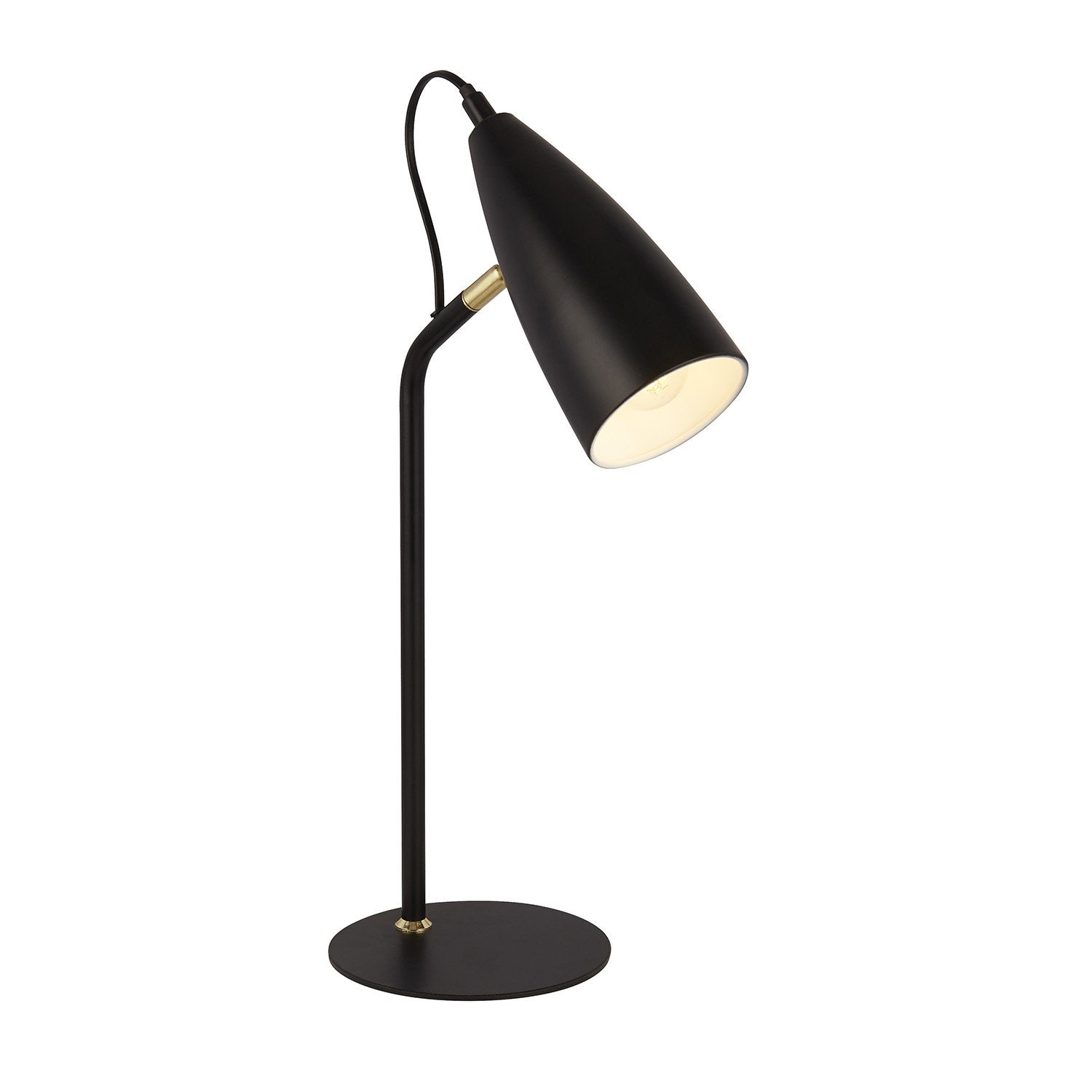 Lampada Da Scrivania Contemporanea Stilo Acciaio Nero Oro 1 Luce E14