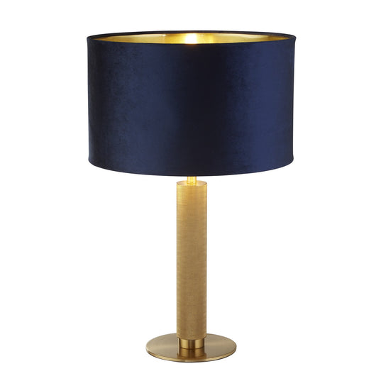 Lampada Da Scrivania Contemporanea Londra Acciaio Ottone Velluto Blu 1 Luce E27