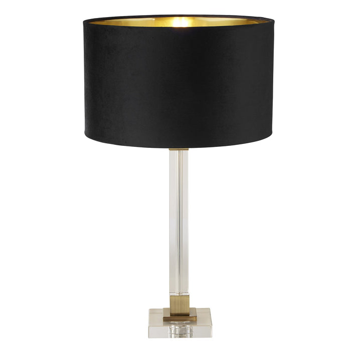 Lampada Da Scrivania Scarborough Acciaio Ottone Velluto Nero 1 Luce E27