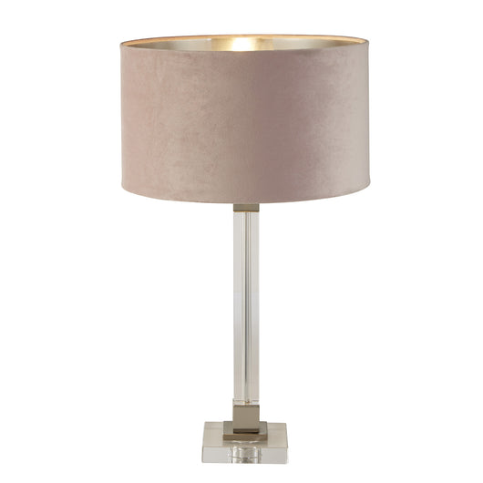 Lampada Da Scrivania Scarborough Acciaio Ottone Velluto Rosa 1 Luce E27