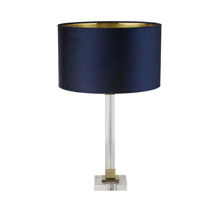 Lampada Da Scrivania Scarborough Cristallo Velluto Blu 1 Luce E27