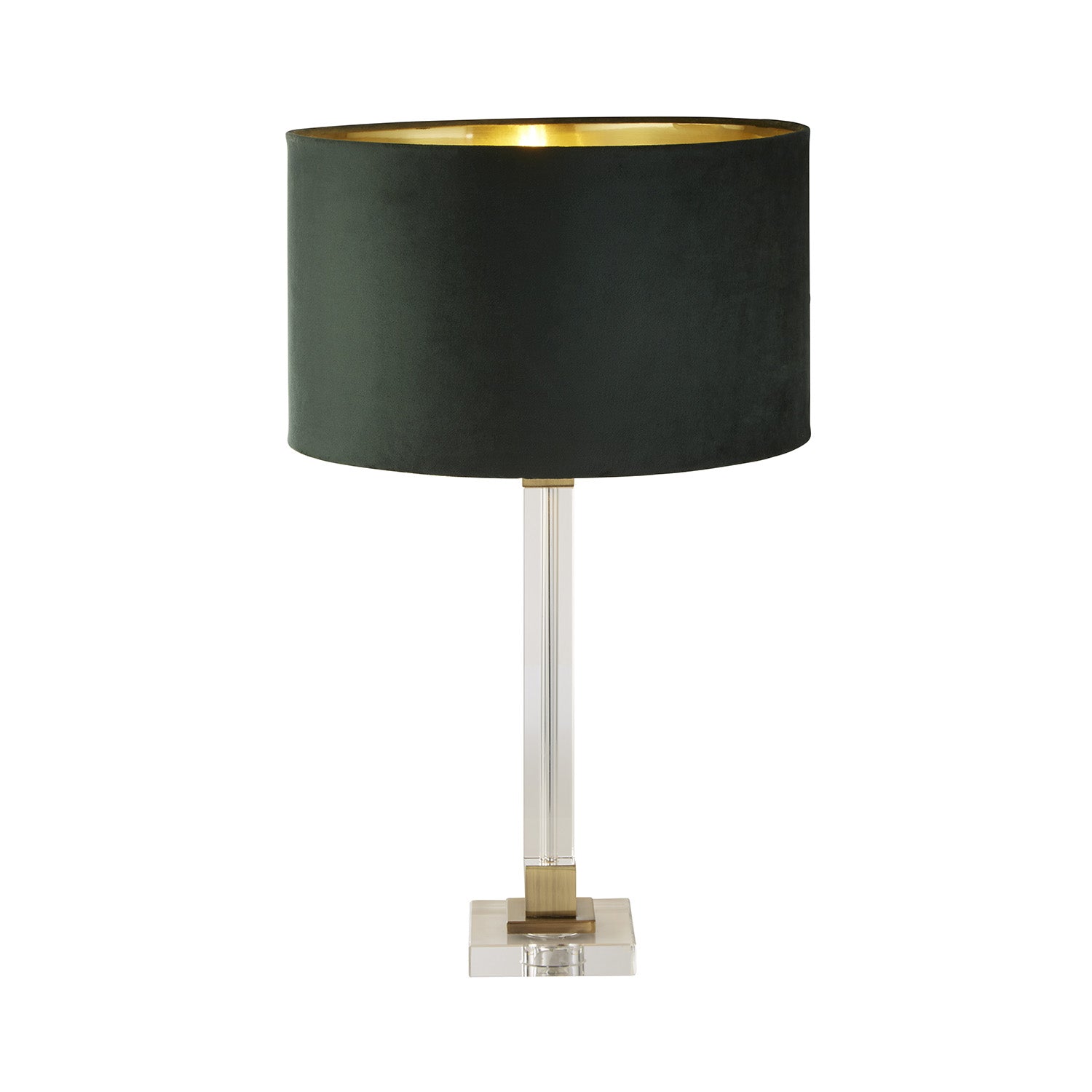 Lampada Da Scrivania Scarborough Cristallo Velluto Verde 1 Luce E27