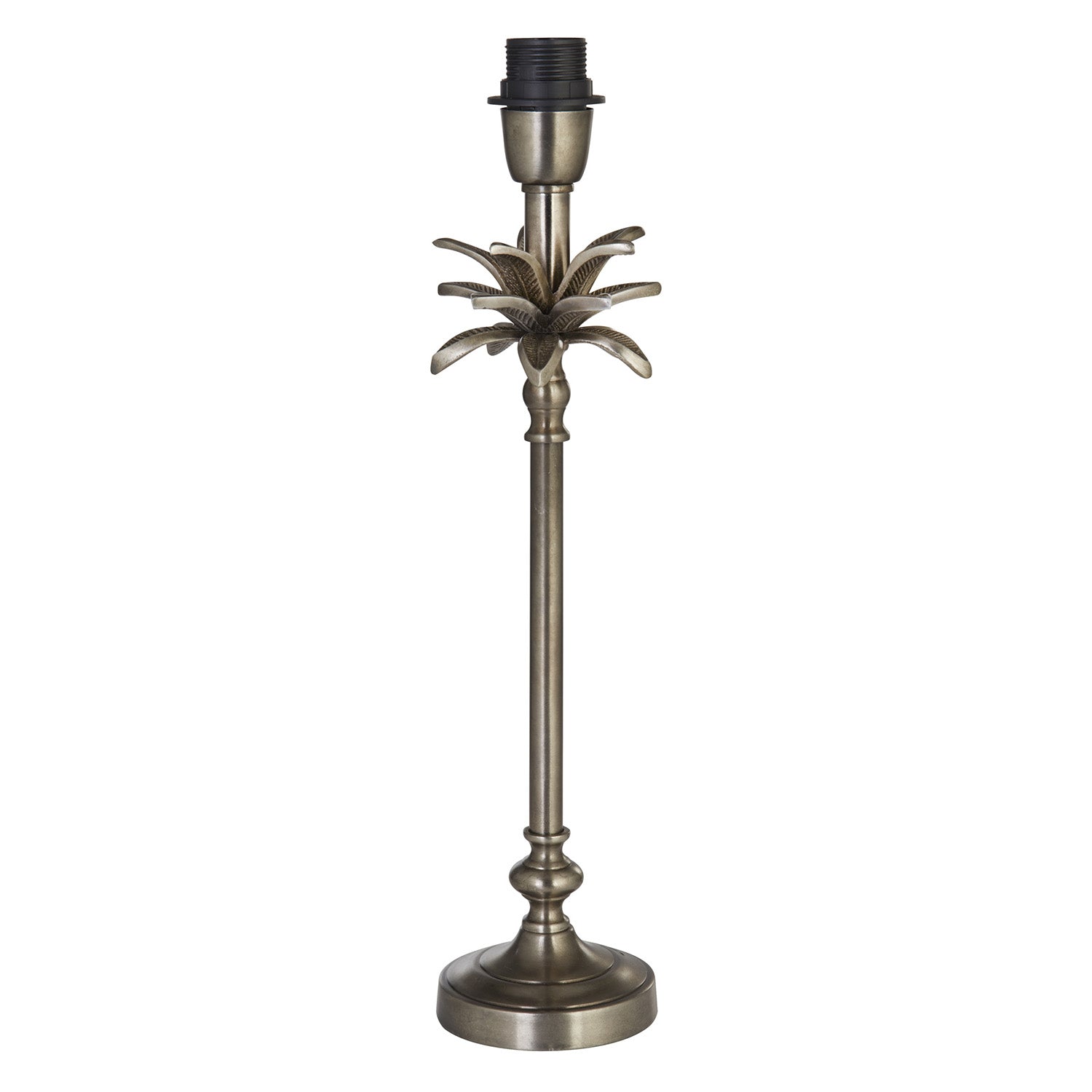 Lampada Da Scrivania Classico Palma Ottone Cromo Senza Paralume 1 Luce E27