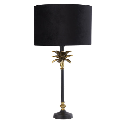 Lampada Da Scrivania Contemporanea Palma Metallo Ottone E Nero 1 Luce E27