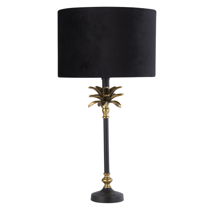 Lampada Da Scrivania Contemporanea Palma Metallo Ottone E Nero 1 Luce E27