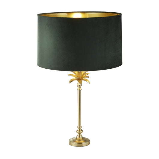 Lampada Da Scrivania Contemporanea Palma Ottone Velluto Verde 1 Luce E27