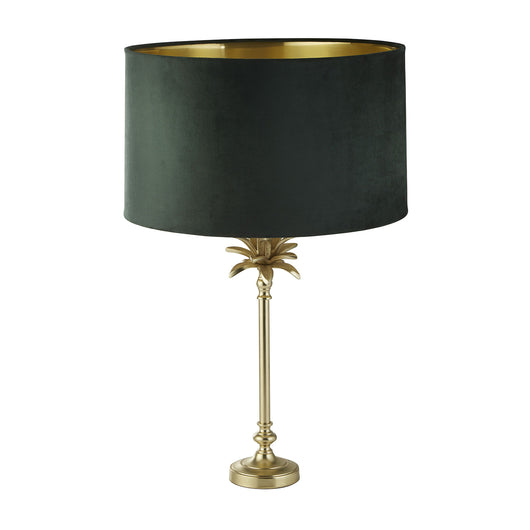 Lampada Da Scrivania Contemporanea Palma Ottone Velluto Verde 1 Luce E27