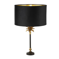 Lampada Da Scrivania Contemporanea Palma Ottone Velluto Nero 1 Luce E27