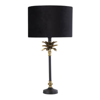 Lampada Da Scrivania Contemporanea Palma Ottone Velluto Nero 1 Luce E27