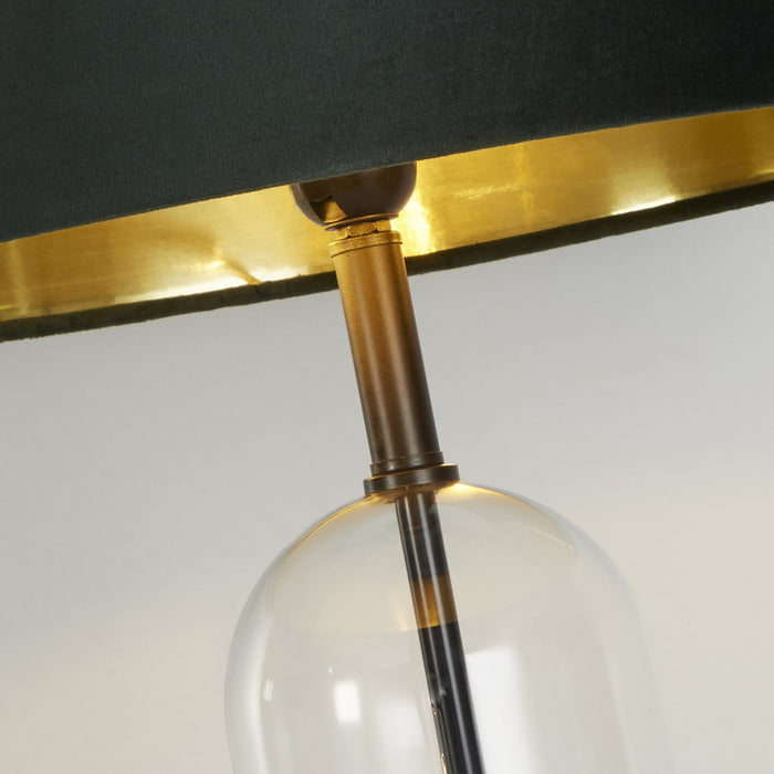 Lampada Da Scrivania Oxford Acciaio Ottone Tessuto Verde E Oro 1 Luce E27