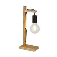 Lampada Da Scrivania Nordico Tribeca Acciaio Marrone Legno Nero 1 Luce E27