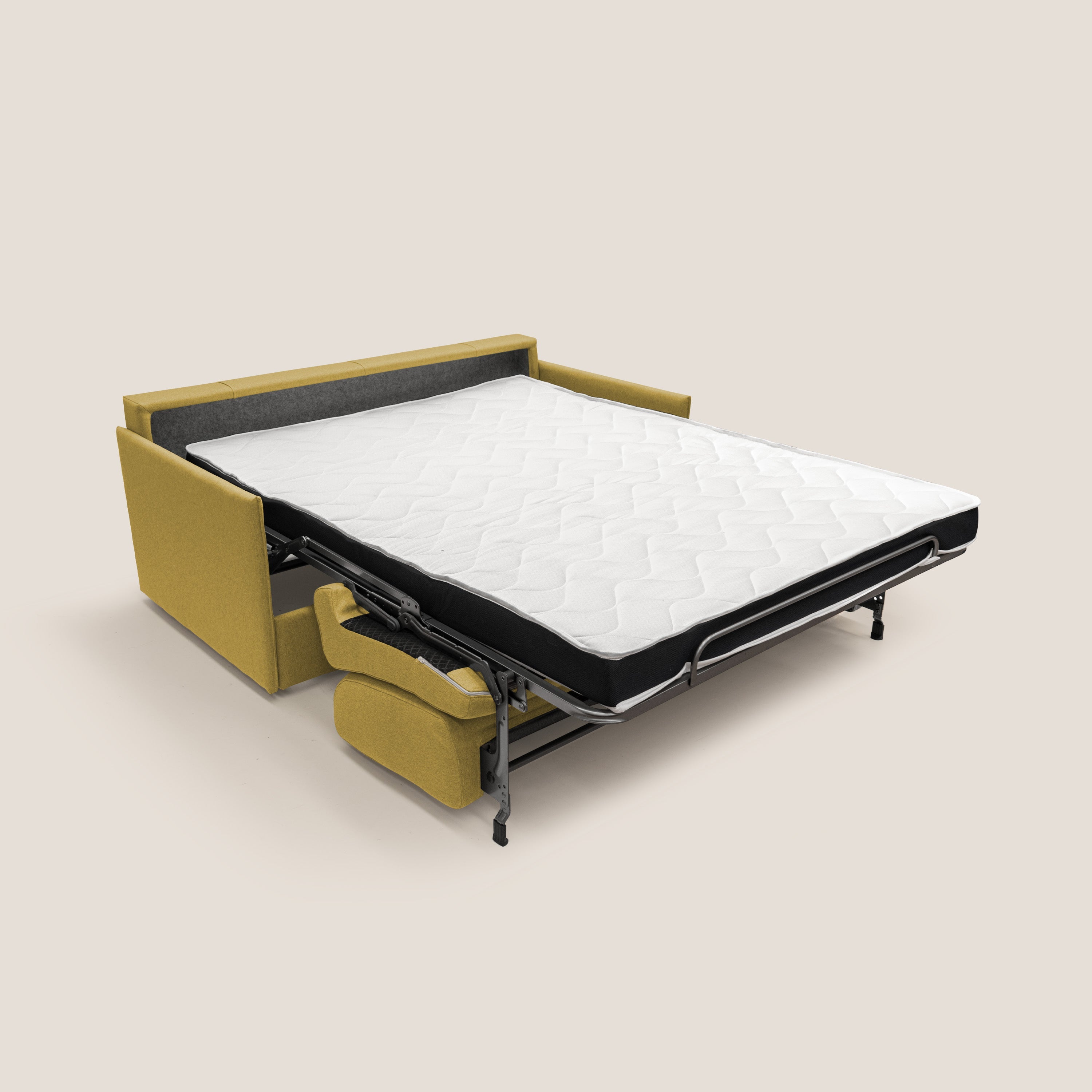 Divano Letto 2 Posti 169x90x96 cm in Tessuto Giallo