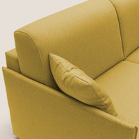 Divano Letto 3 Posti 189x96x96 cm in Tessuto Giallo