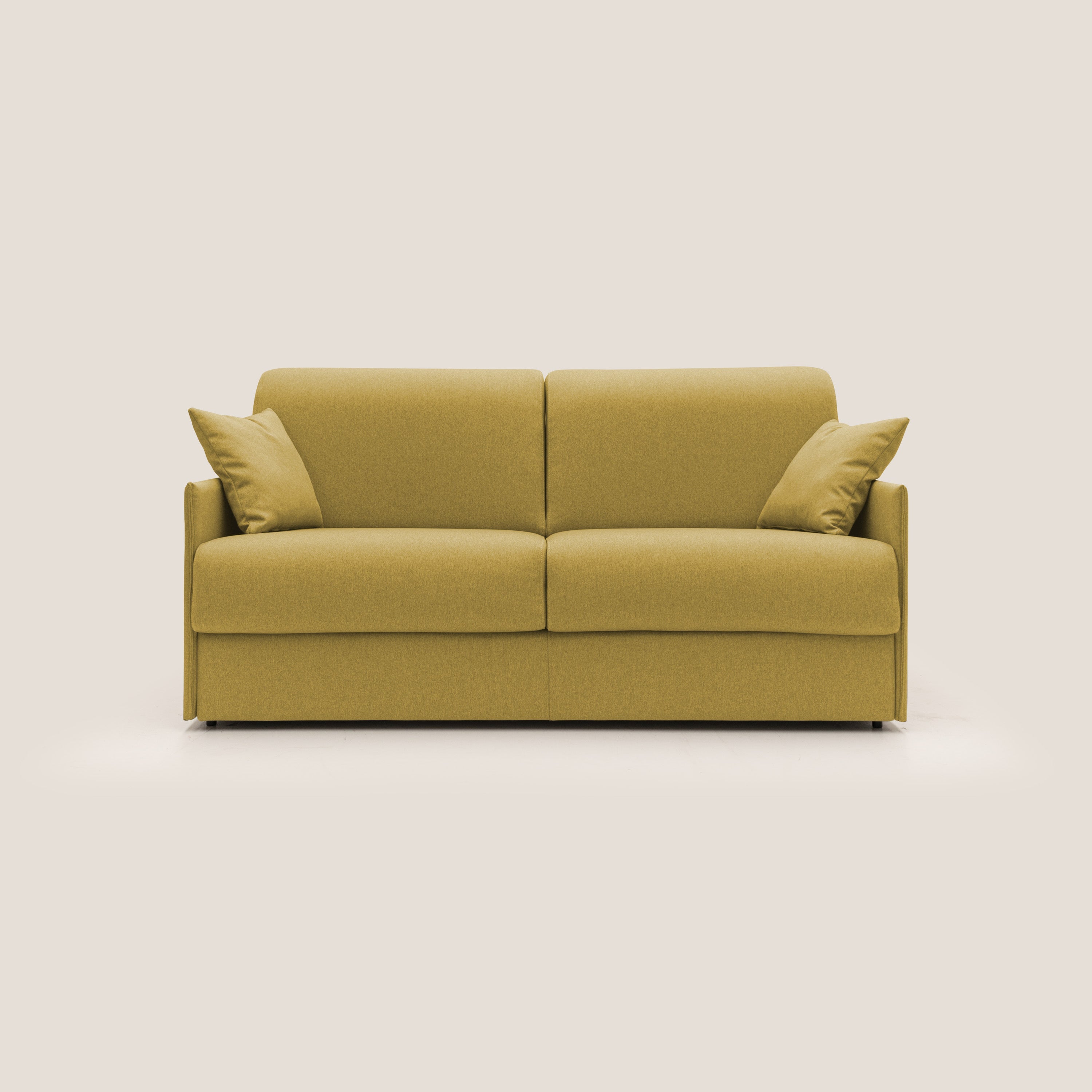 Divano Letto 2 Posti 169x90x96 cm in Tessuto Giallo