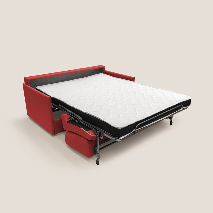 Divano Letto 2 Posti 169x90x96 cm in Tessuto Rosso