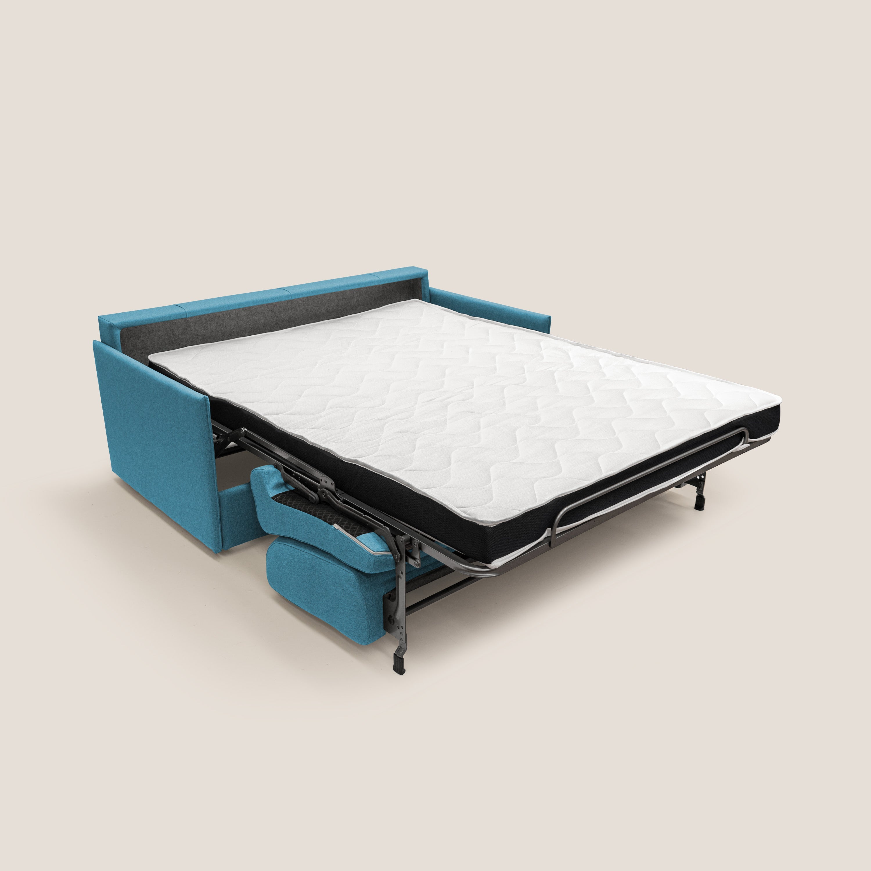 Divano Letto 3 Posti 189x96x96 cm in Tessuto Azzurro