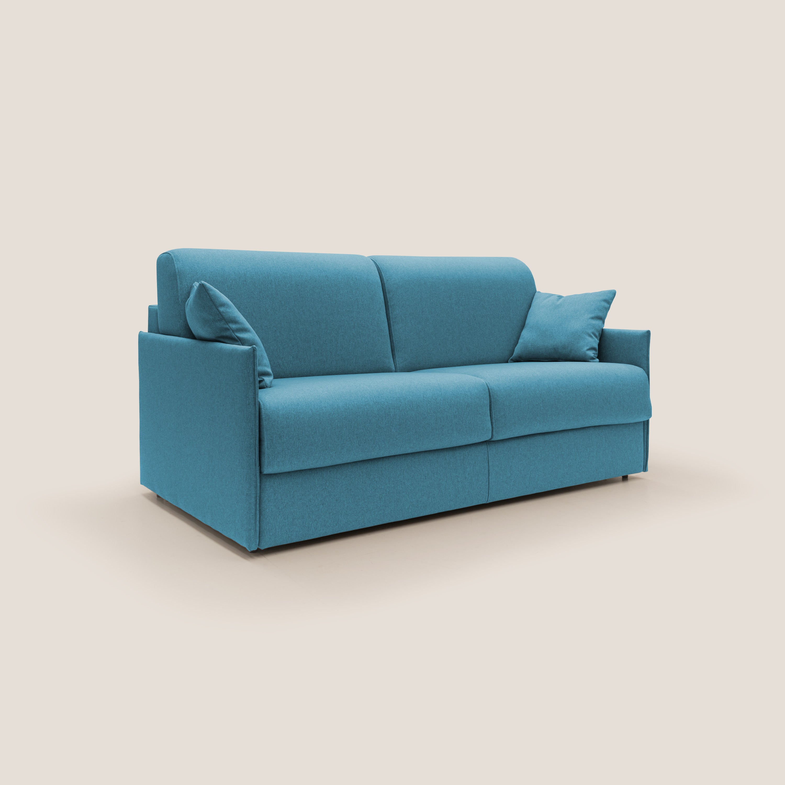 Divano Letto 3 Posti 189x96x96 cm in Tessuto Azzurro