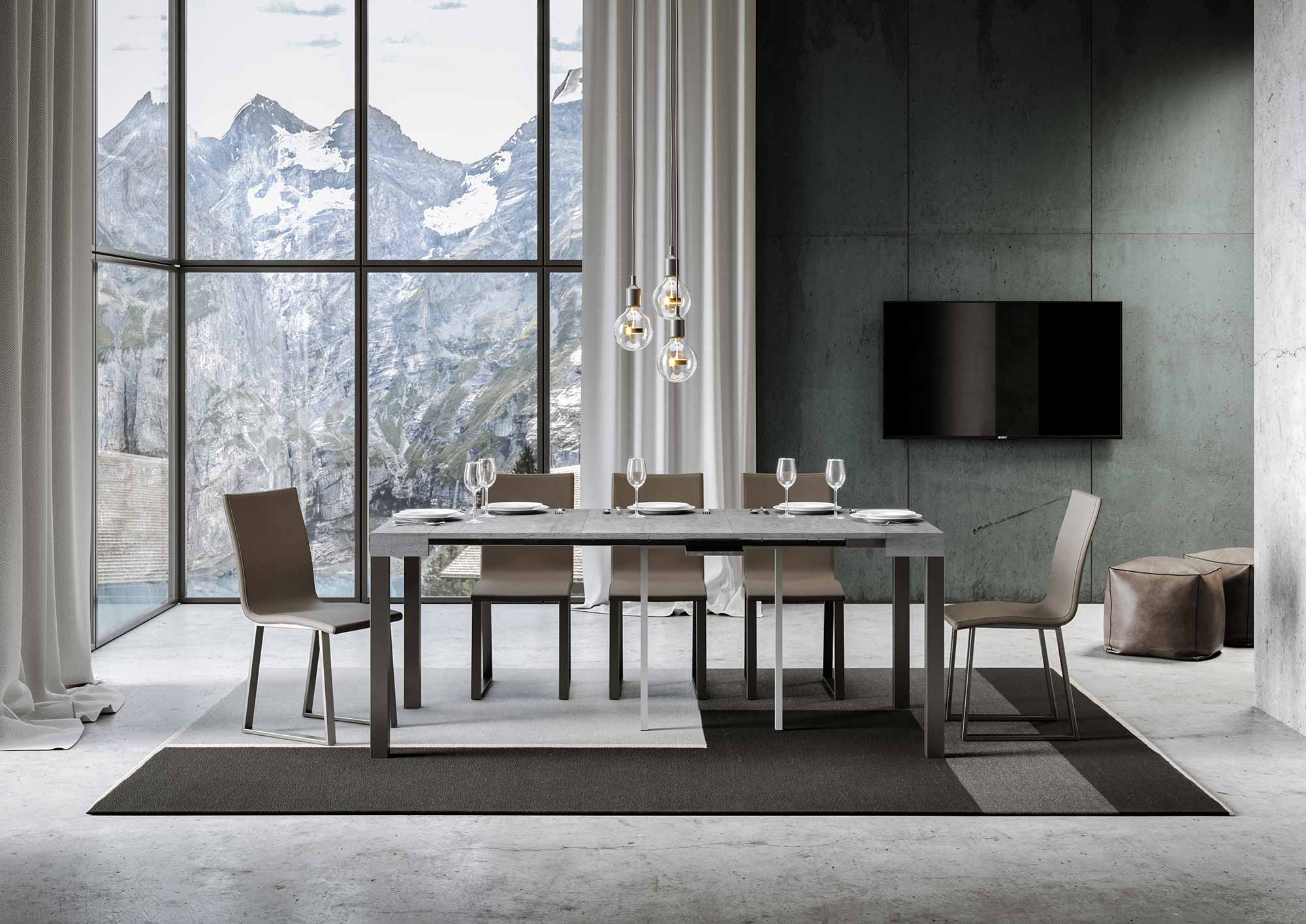 Consolle Allungabile 90-196x40x77 cm in Nobilitato Grigio