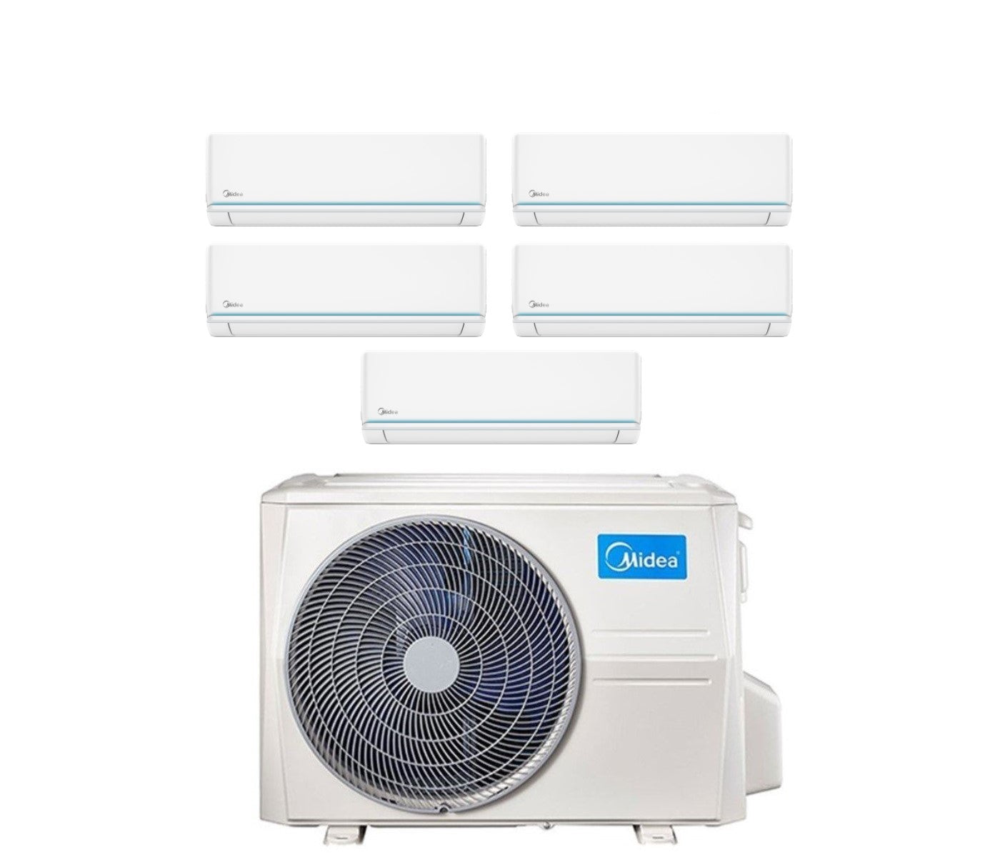 Climatizzatore Condizionatore Midea Penta Split Inverter serie EVOLUTION 9+9+9+9+9 con M5OE-42HFN8-Q R-32 Wi-Fi Optional 9000+9000+9000+9000+9000