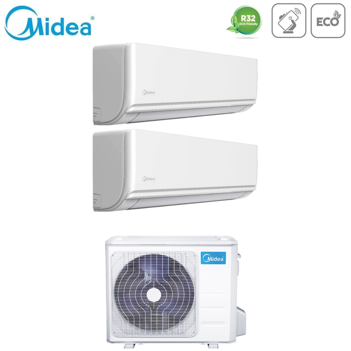 Climatizzatore Condizionatore Midea Dual Split Inverter serie EXCLUSIVE 18+18 con M4O-36FN8-Q R-32 Wi-Fi Optional 18000+18000