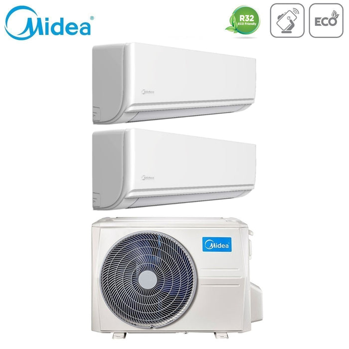 Climatizzatore Condizionatore Midea Dual Split Inverter serie EXCLUSIVE 9+9 con M2OG-14HFN8-Q R-32 Wi-Fi Optional 9000+9000