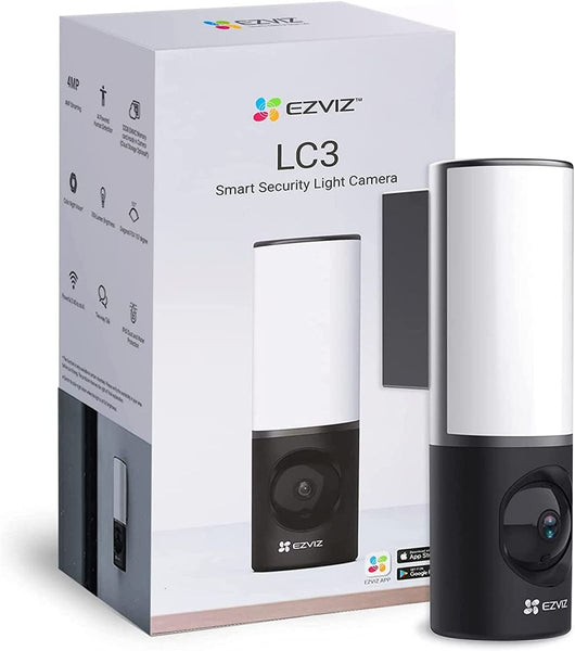 EZVIZ LC3 Telecamera Wi-Fi con Lampada da Esterno 2K, Videocamera Sorveglianza Esterno 4MP Luce Integrata, Rilevamento di Movimento  Audio Bidirezionale