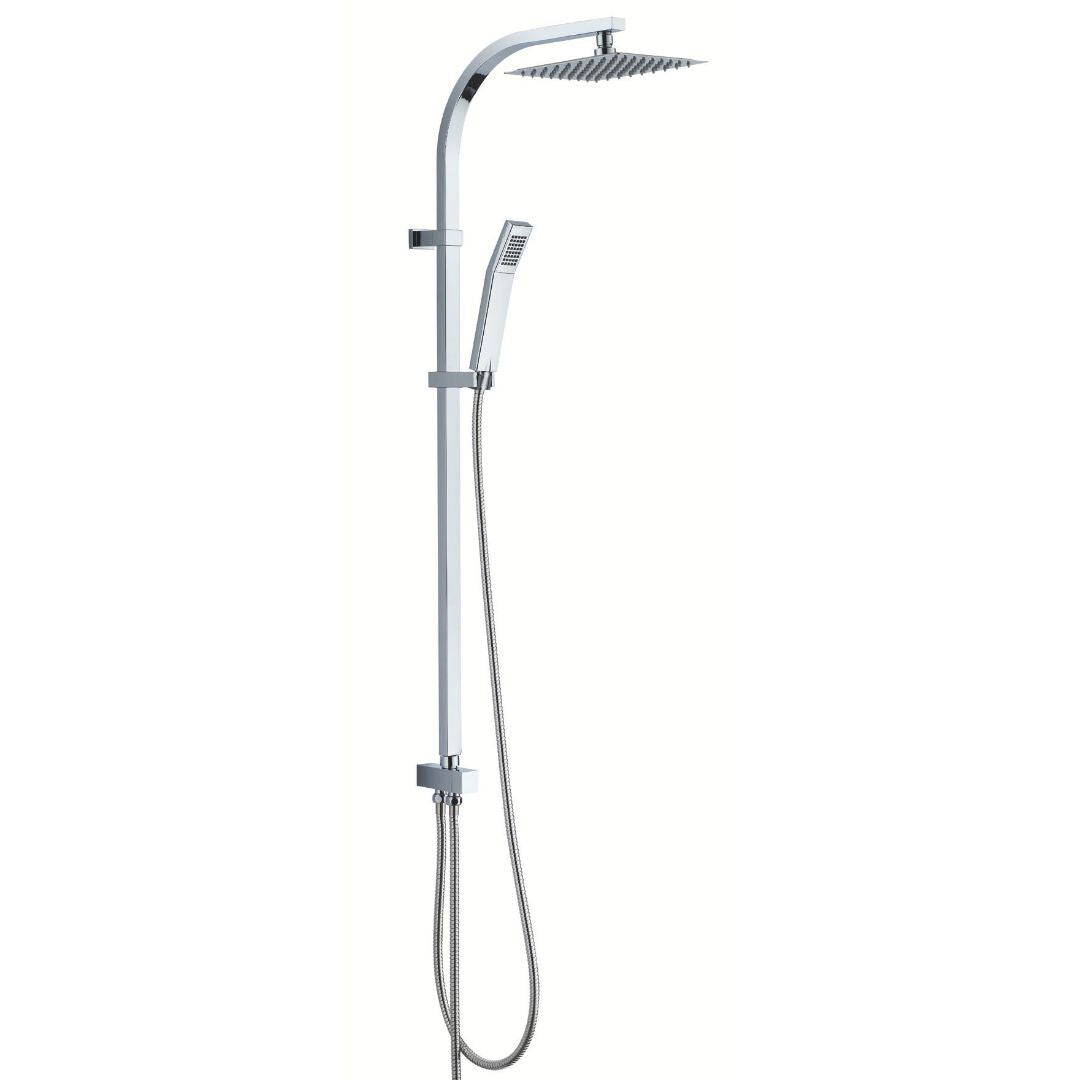 Colonna doccia attrezzata acciaio inox cromato soffione quadro doccetta *** confezione 1