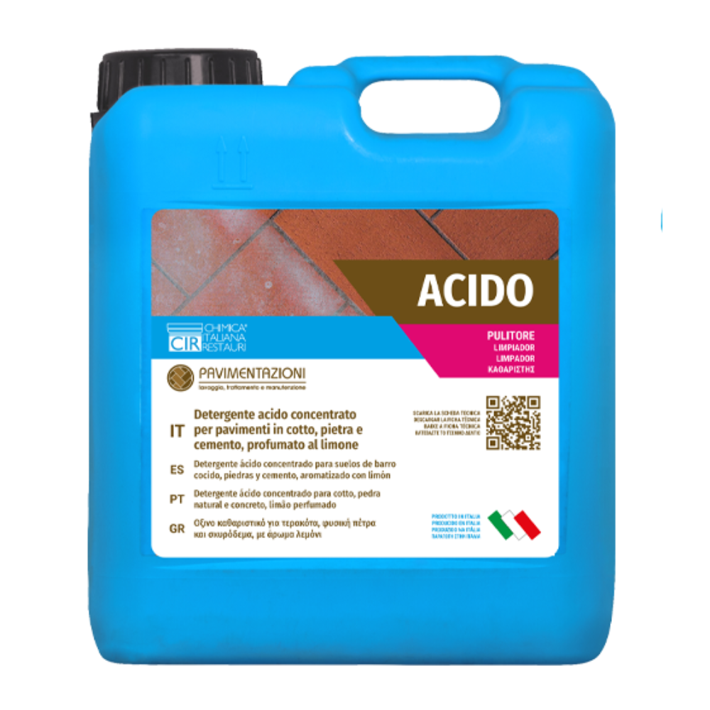 Detergente acido concentrato profumato per pavimenti da 5 lt acido