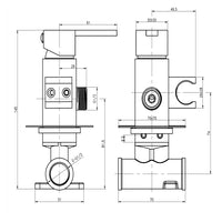 Kit idroscopino acqua calda e fredda con shut-off azionamento a leva ottone *** finitura- nero quadro, confezione 1