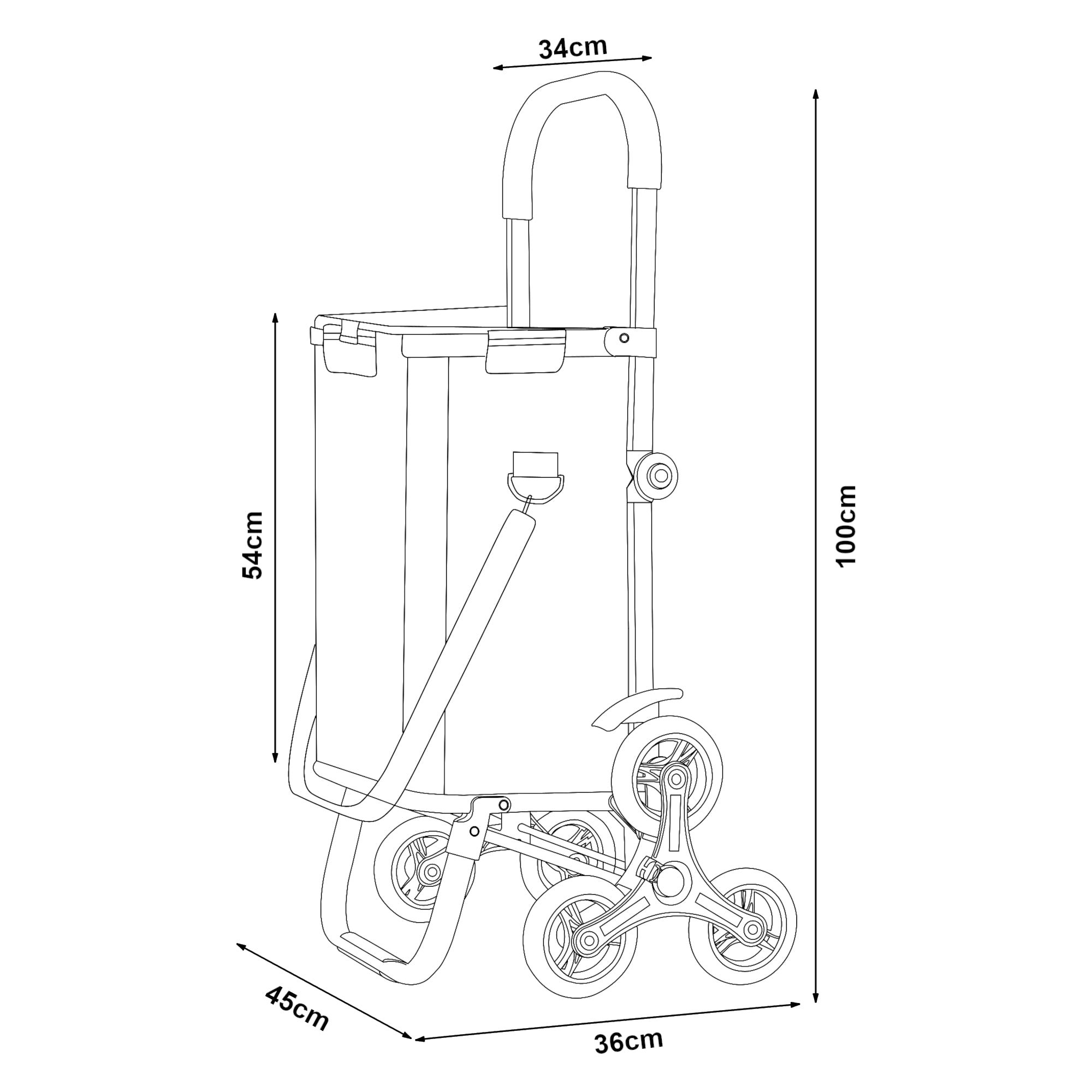 Trolley Portaspesa Neef 41 L 20 kg Saliscale - Grigio Scuro [en.casa]