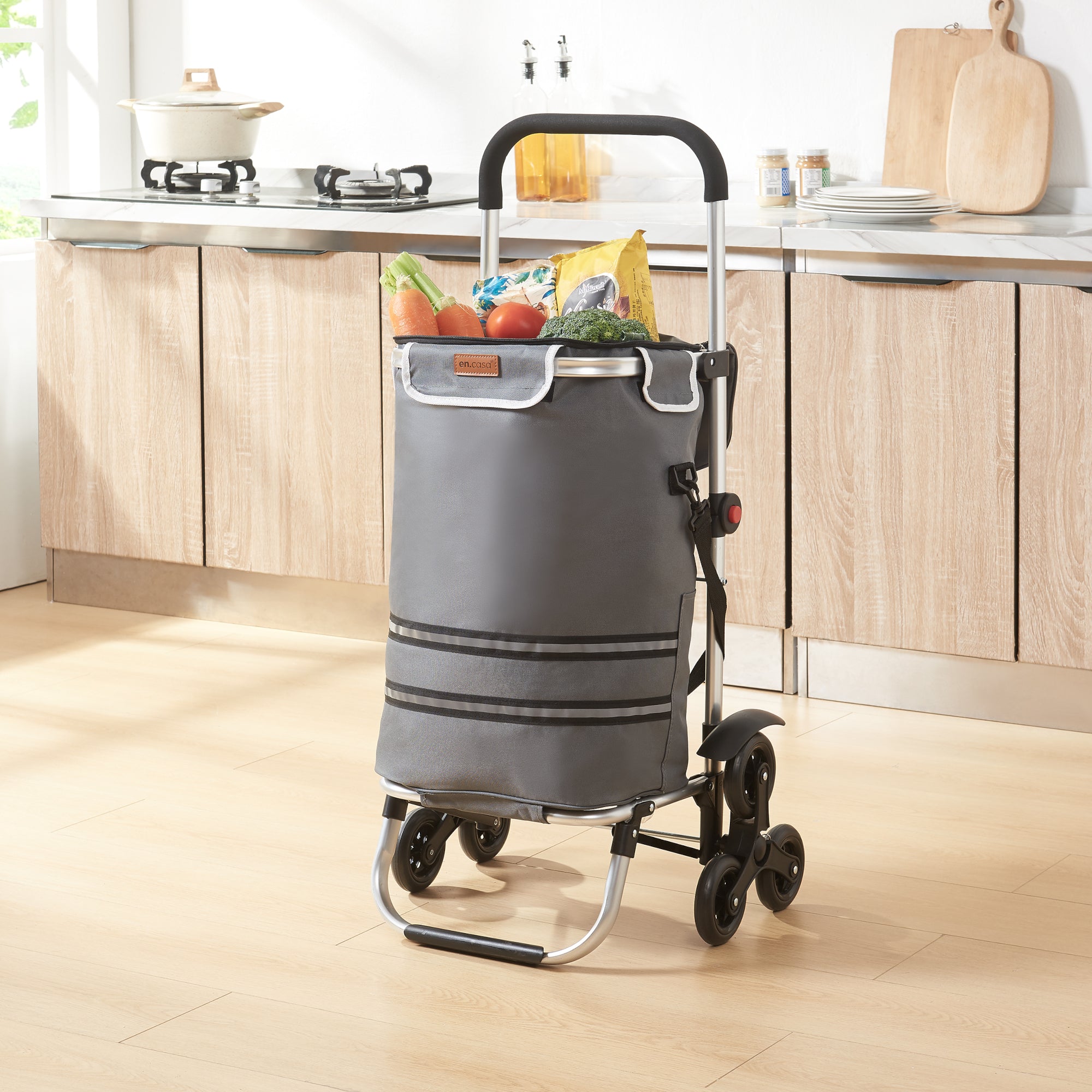 Trolley Portaspesa Neef 41 L 20 kg Saliscale - Grigio Scuro [en.casa]